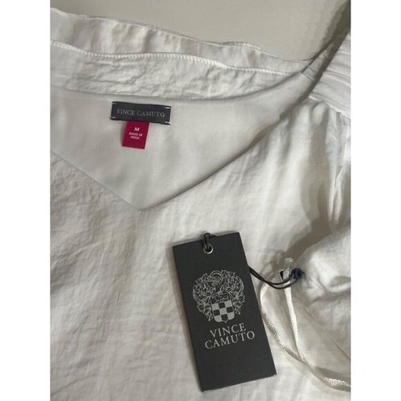 Vince Camuto Ruffle Strap Rumple Tank Top, Ivory, Sz. M - Picture 6 of 9